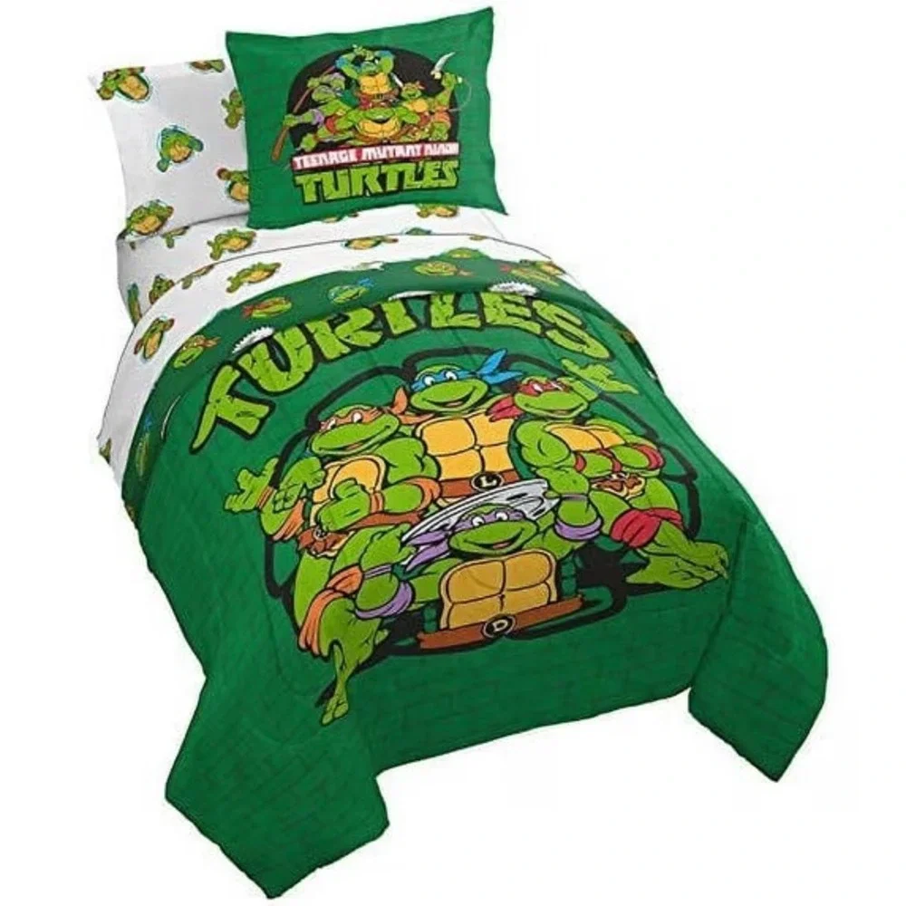 Teenage Mutant Ninja Turtles Reversible Twin Comforter w/2 pillow cases & 1 Sham